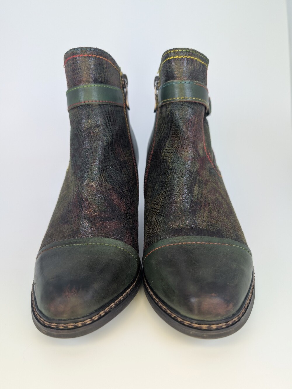 Spring Step L’Artiste Leather Ankle Boots Green Booties Size 8 Read Description! - Picture 4 of 15